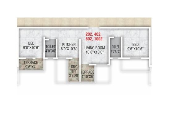 Floor plan of 2 BHK 503 Sq. Ft. Apartment in Star Radhe Harmony, Pune