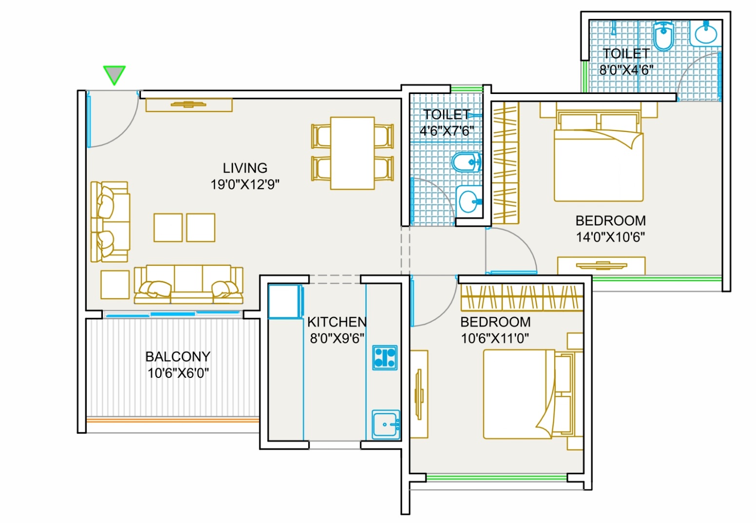 2 BHK 727 Sq. Ft. Apartment in Sukhwani Aspire