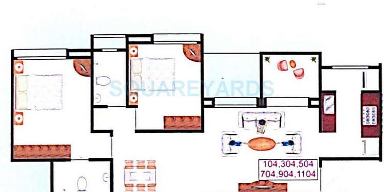 sukhwani emerald apartment 2bhk 1095sqft 11340