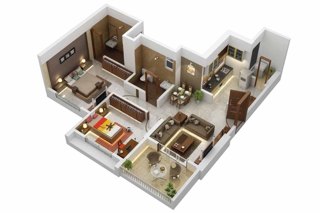 Floor plan of 2 BHK 463 Sq. Ft. Apartment in Sukhwani Fairview, Pune