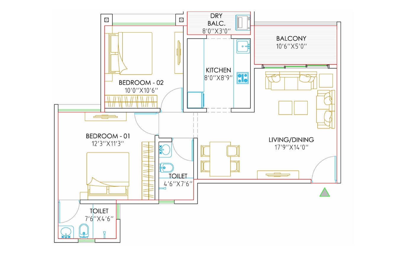 2 BHK 494 Sq. Ft. Apartment in Sukhwani Kingsley