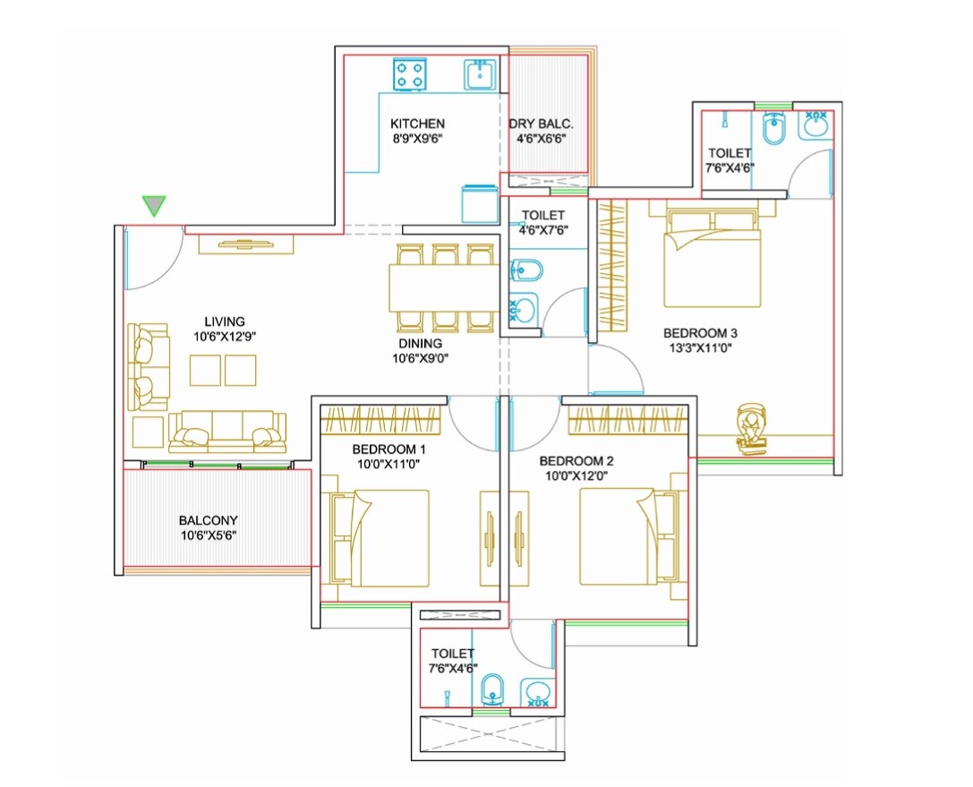 Other, sukhwani-kingsley 3 Bedroom 976 Sq.Ft. Apartment In Thergaon Pune 7521757