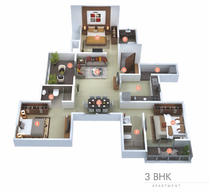 3 BHK 1440 Sq. Ft. Apartment