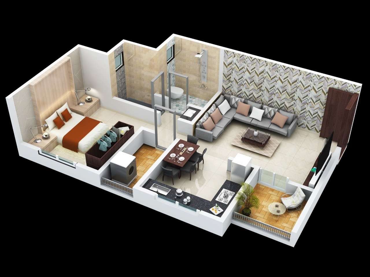 1 BHK 506 Sq. Ft. Apartment in Sumit Homes