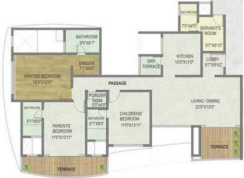 3 BHK 2000 Sq. Ft. Apartment