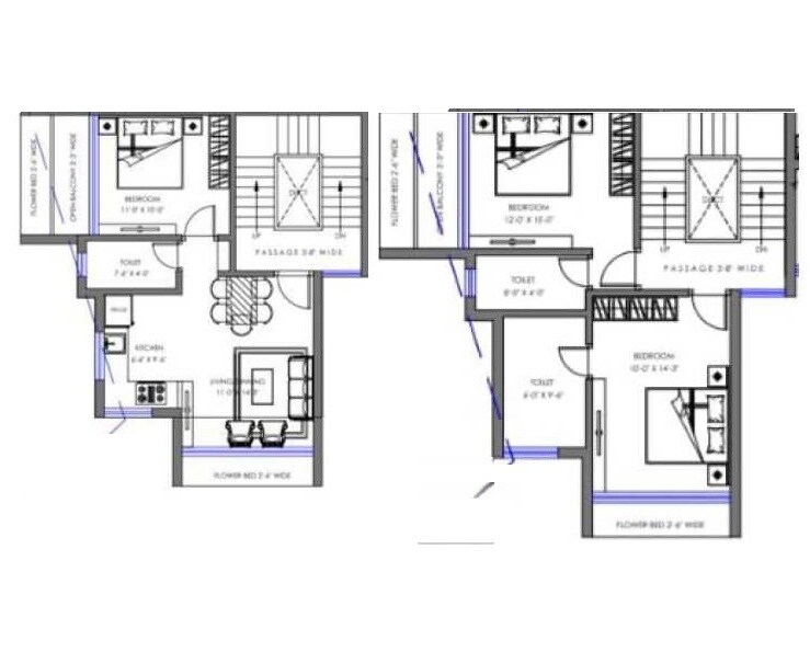 Floor plan of 3 BHK 1170 Sq. Ft. Villa in Suyash Villas, Pune