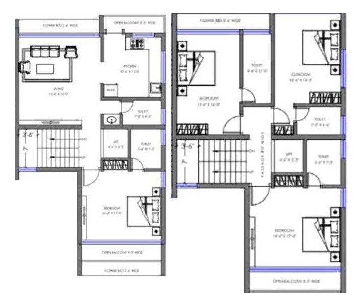 Floor plan of 4 BHK 1854 Sq. Ft. Villa in Suyash Villas, Pune