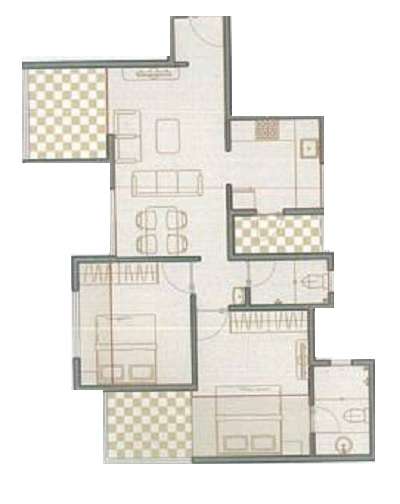 2 BHK 705 Sq. Ft. Apartment in Suyog Space