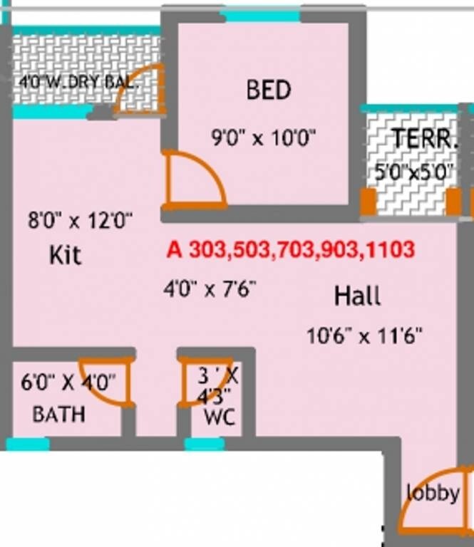1 BHK 572 Sq. Ft. Apartment