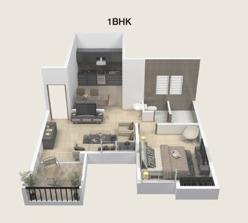 1 BHK 257 Sq. Ft. Apartment