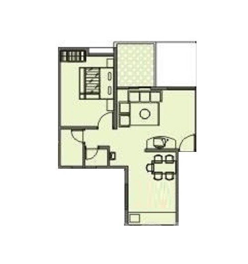 Floor plan of 1 BHK 471 Sq. Ft. Apartment in Swapna Nagari, Pune