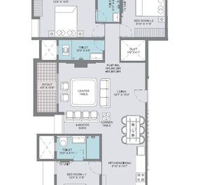 3 BHK 1158 Sq. Ft. Apartment in Swapnpurti 7th Heaven