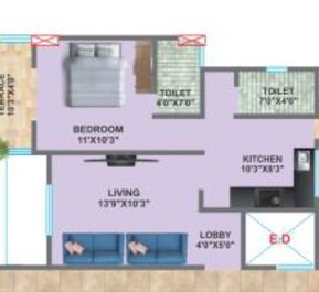 1 BHK 418 Sq. Ft. Apartment in Swaraj Ranjan Heights