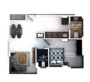 1 BHK 451 Sq. Ft. Apartment in Swastik Varad Viraj