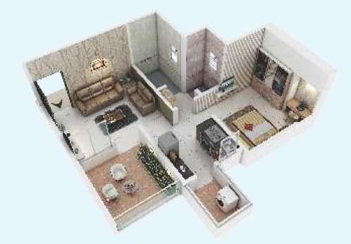 1 BHK 332 Sq. Ft. Apartment in Tanish Orchid