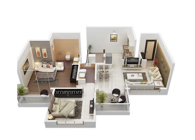 Floor plan of 2 BHK 475 Sq. Ft. Apartment in Tanishq Vlasta, Pune