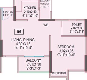 1 BHK 394 Sq. Ft. Apartment in TCG The Cliff Garden