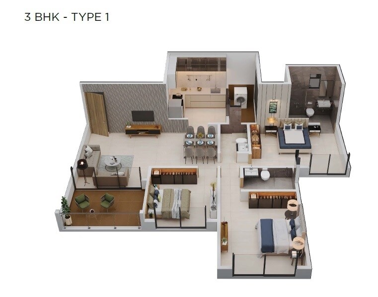 3 BHK 1126 Sq. Ft. Apartment