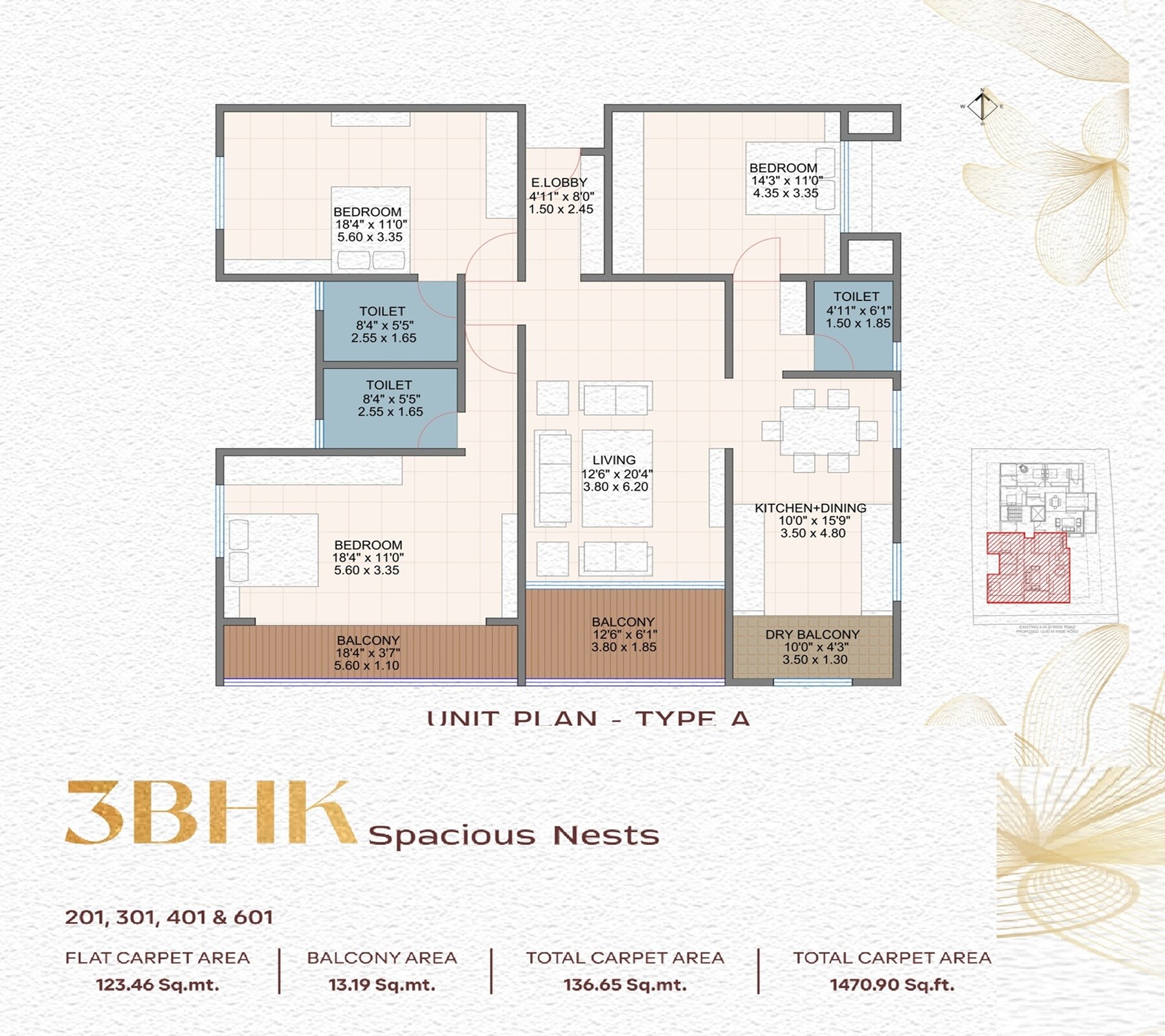 3 BHK 1470 Sq. Ft. Apartment