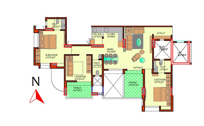 2 BHK 670 Sq. Ft. Apartment in The Nest Sai Shilp