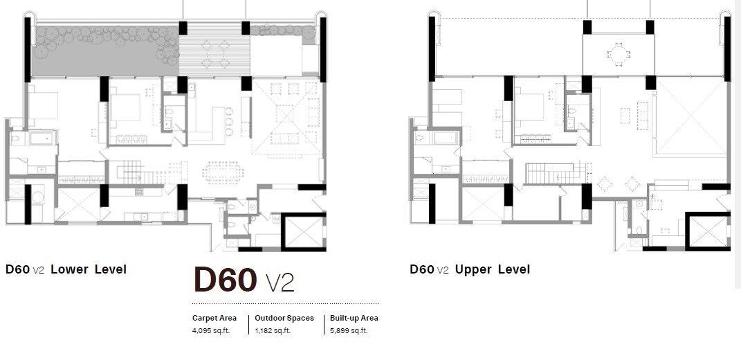 Floor plan of 4 BHK 4095 Sq. Ft. Apartment in Total Environment Songs From The Wood, Pune