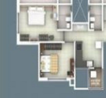 Floor plan of 2 BHK 605 Sq. Ft. Apartment in Trailokya Meghmalhar, Pune