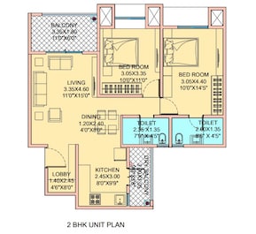 2 BHK 809 Sq. Ft. Apartment in Tru Meadows