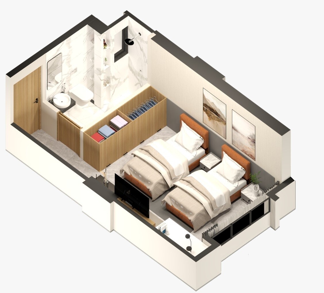 Floor plan of 190 Sq. Ft. Studio in TruSpace Platina, Pune