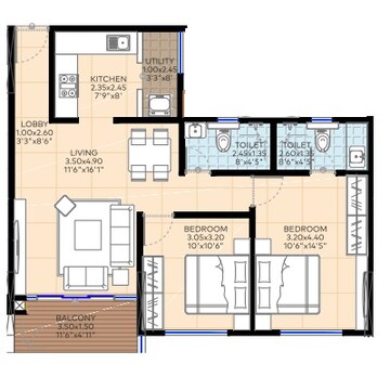  2 BHK Apartment at Truspace Prima Angulus, Balewadi – for Rent