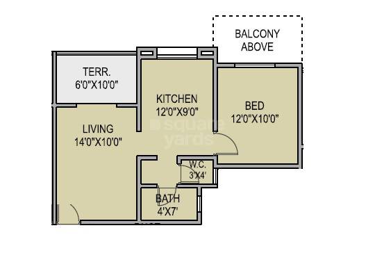 1 BHK 407 Sq. Ft. Apartment in Ujwal Paradise