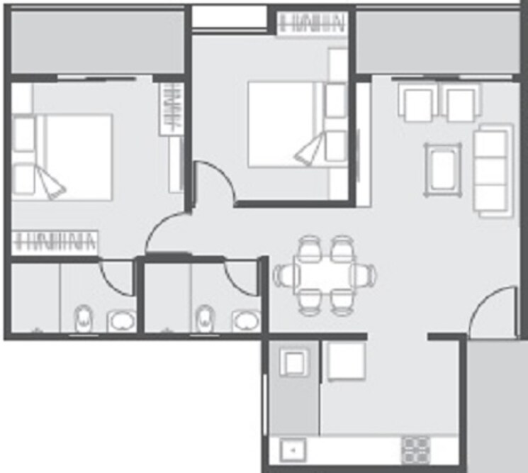 Other, unique-k-city 2 Bedroom 681 Sq.Ft. Apartment In Keshav Nagar Pune 8876834