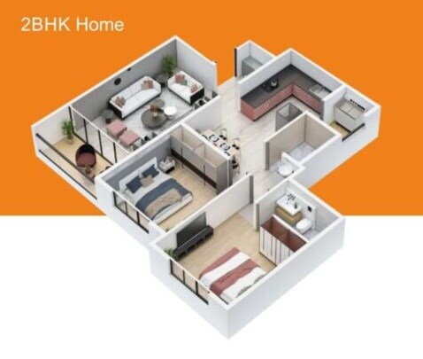 2 BHK 754 Sq. Ft. Apartment