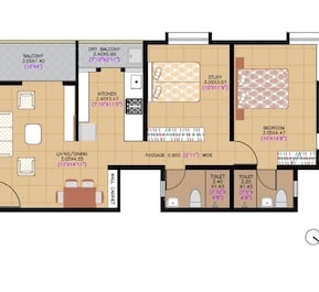 2 BHK 732 Sq. Ft. Apartment in Urban Shreedatta