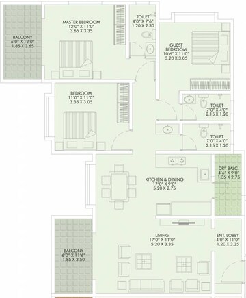  3 BHK Apartment at Urban Skyline Phase 2, Ravet – for Sale
