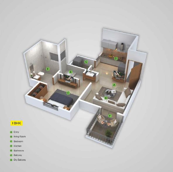 Urbania Mangalam 1 BHK Layout