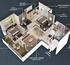 2 BHK 695 Sq. Ft. Apartment in Vaibhav Ratan Vihar
