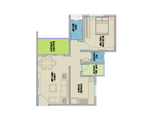 Floor plan of 1 BHK 503 Sq. Ft. Apartment in Vaishnavi Homes, Pune