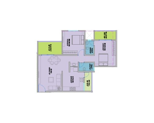 Floor plan of 2 BHK 774 Sq. Ft. Apartment in Vaishnavi Homes, Pune