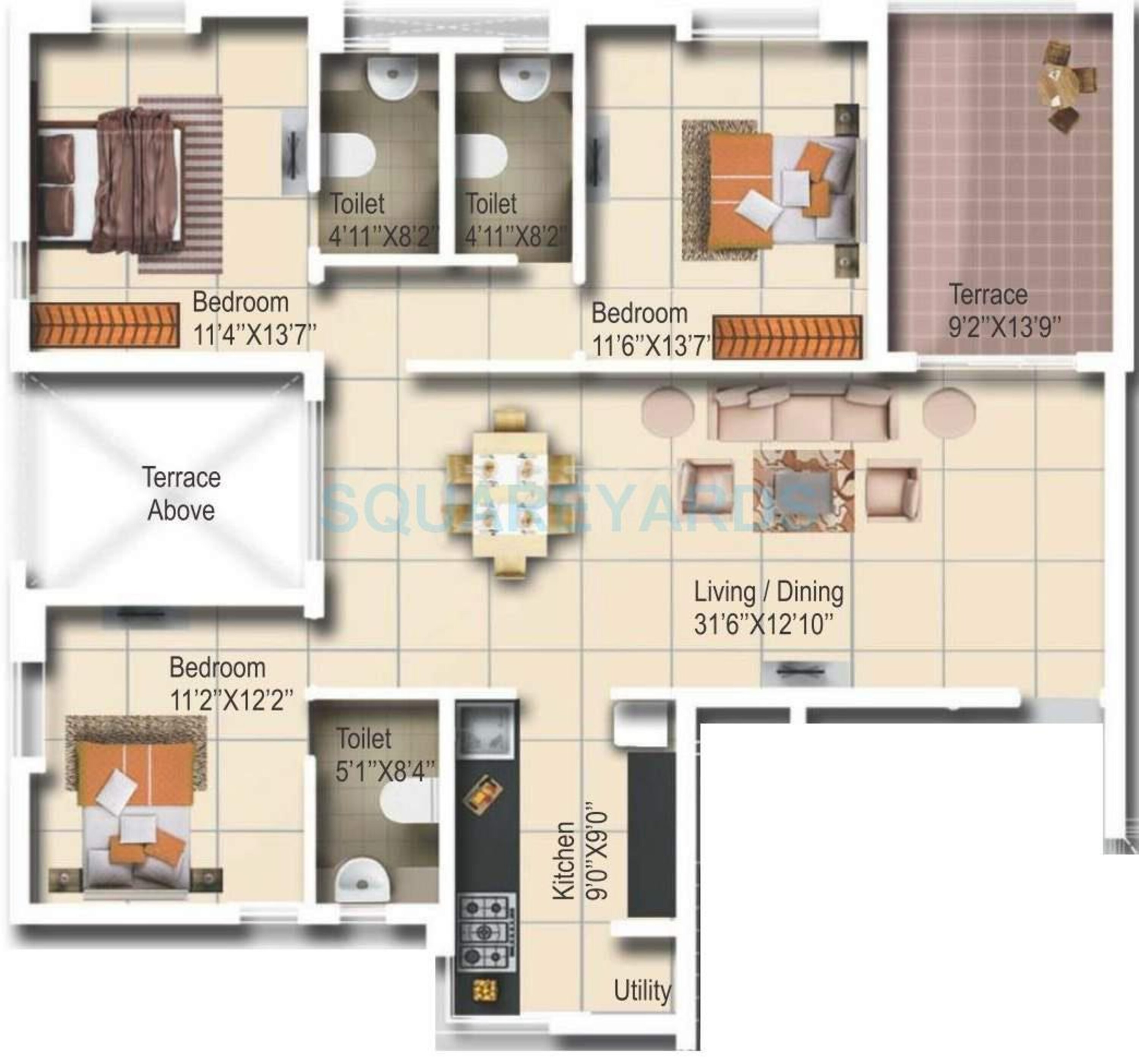 vascon aurum apartment 3bhk 1635sqft 10249