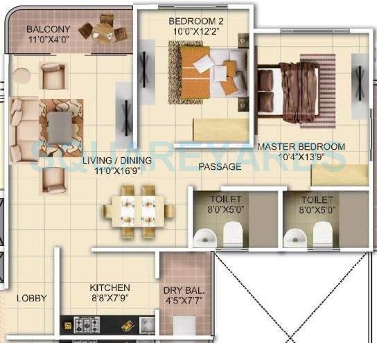 2 BHK 1330 Sq. Ft. Apartment