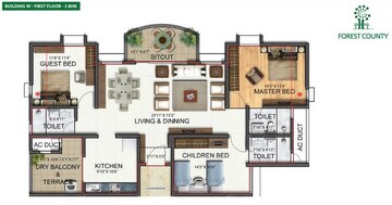  3 BHK Apartment at Acropolis Purple Nine Hills, Kondhwa – for Rent