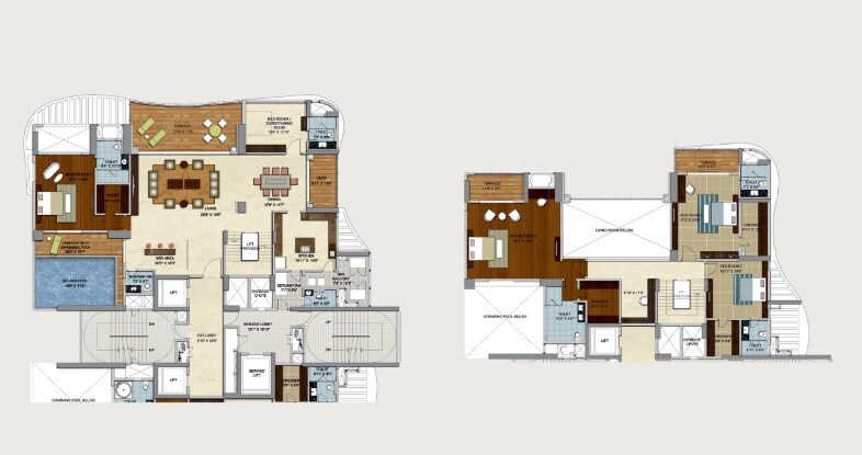 Floor plan of 5 BHK 8300 Sq. Ft. Apartment in Vascon Windermere, Pune
