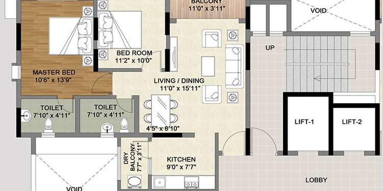 vascon xotech homes phase 2 apartment 2 bhk 681sqft 20222717182725