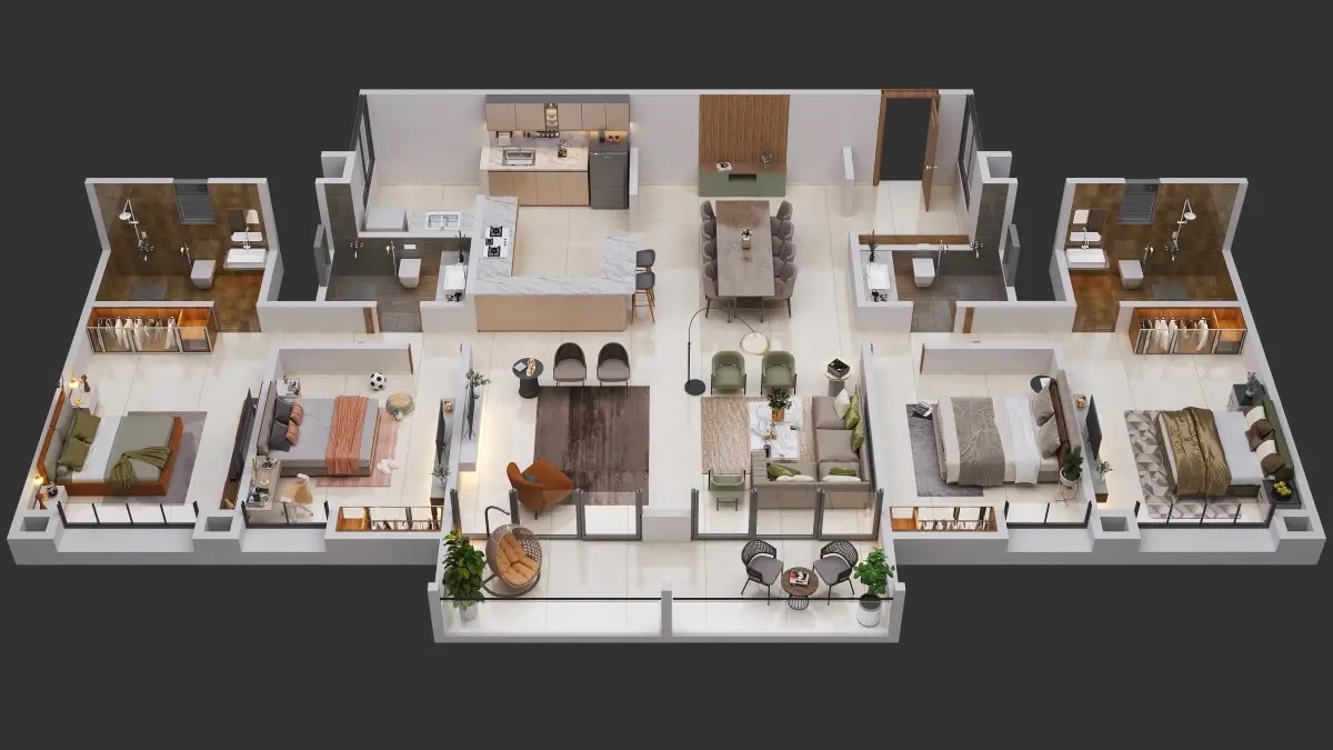  4 BHK Apartment at Vasupujya Neco Park Central, Kharadi – for Sale