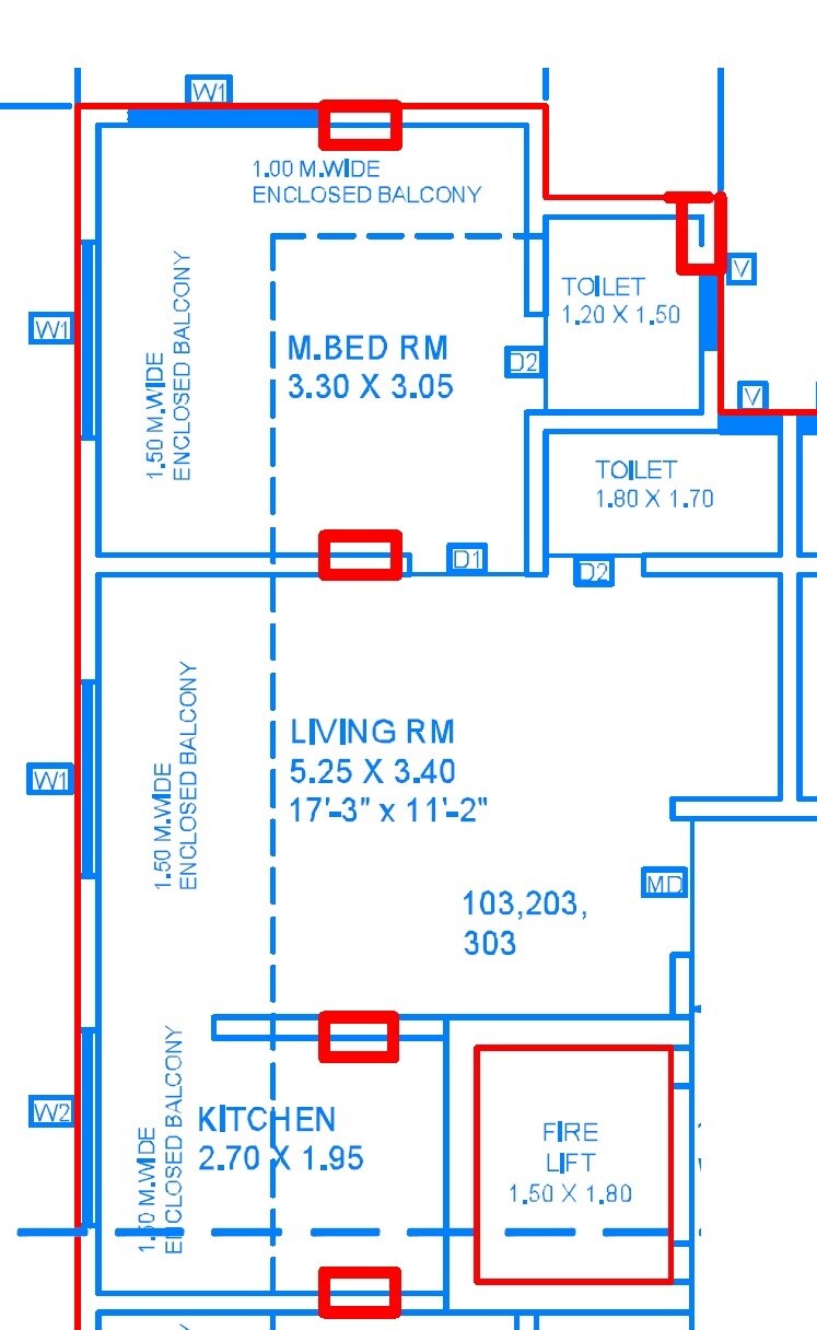 Floor plan of 1 BHK 1248 Sq. Ft. Apartment in BACE Gauri Nandan Apartments, Pune