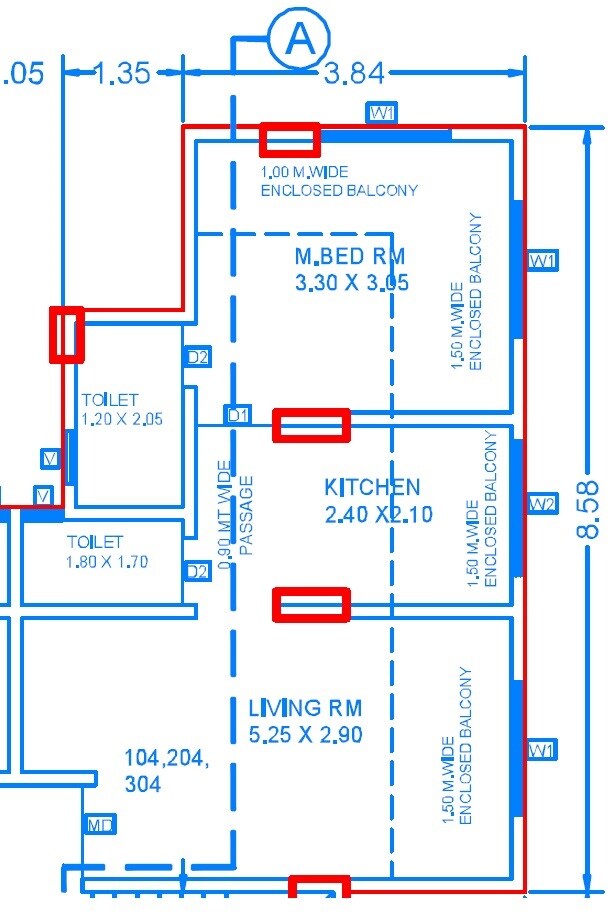 Floor plan of 1 BHK 278 Sq. Ft. Apartment in BACE Gauri Nandan Apartments, Pune