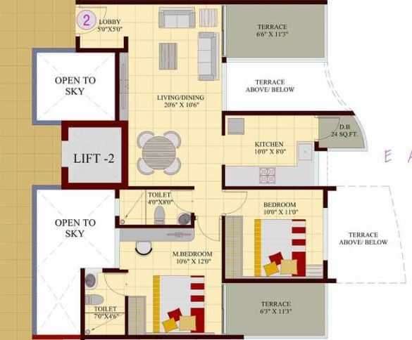 vedant kingston atlantis apartment 2 bhk 647sqft 20212616162614