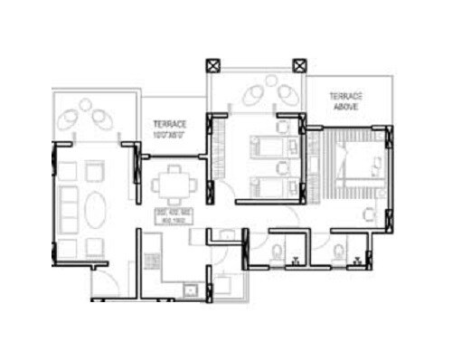 Floor plan of 2 BHK 467 Sq. Ft. Apartment in Vedant Kingston Serene, Pune