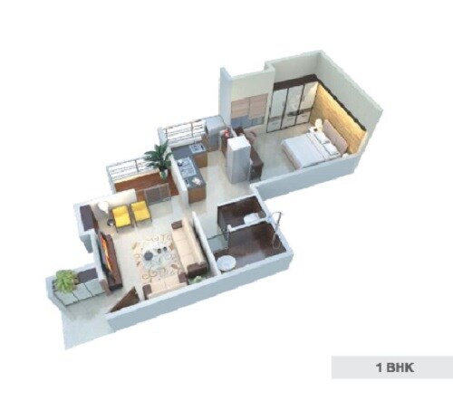 1 BHK 370 Sq. Ft. Apartment