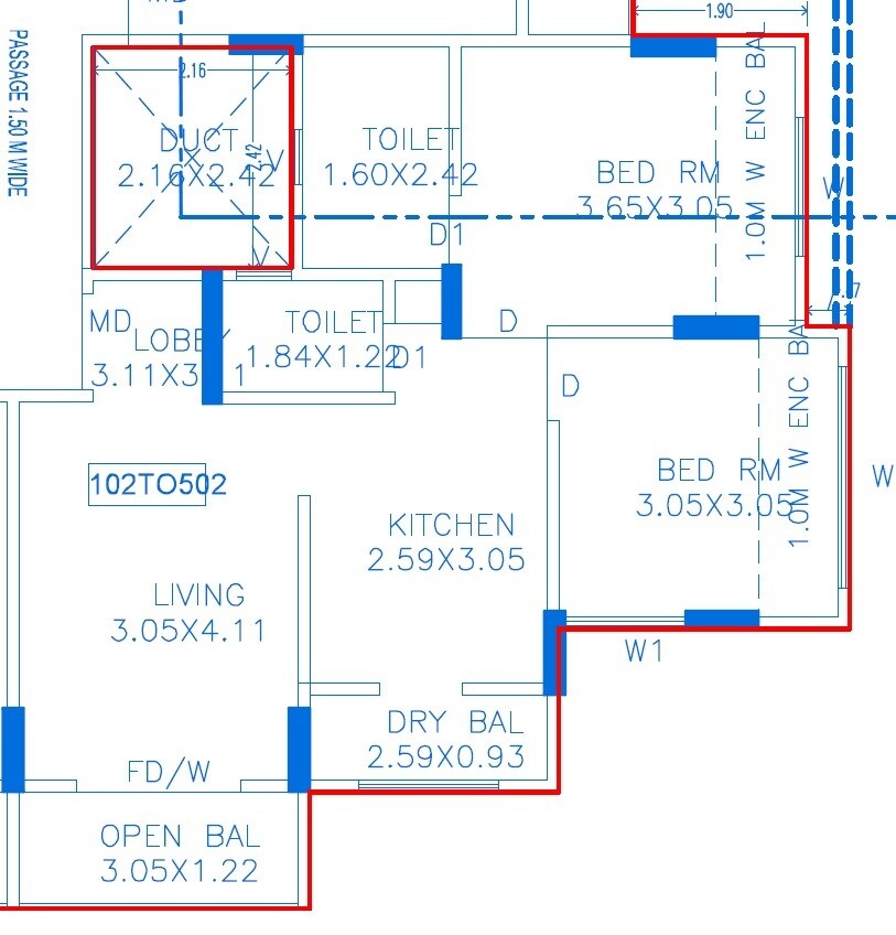 Floor plan of 2 BHK 645 Sq. Ft. Apartment in Veer Shivansh, Pune